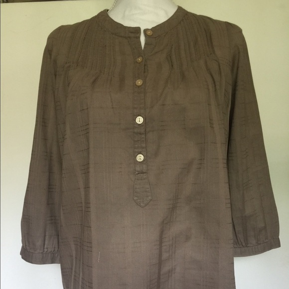 Gap Women’s Dark Tan Boho Peasant Top Blouse Sz XS - Picture 1 of 4